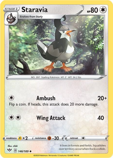 Staravia 146/189 Reverse Holo Single