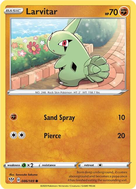 Larvitar 086/189 Reverse Holo Single