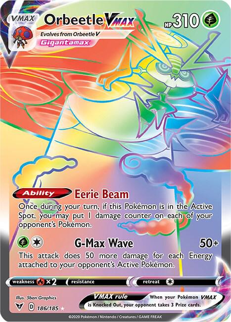 Orbeetle VMAX (Secret) 186/185 Holo Single