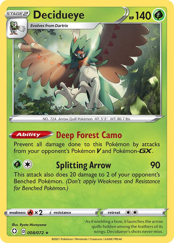 Decidueye 008/072 Holo Single