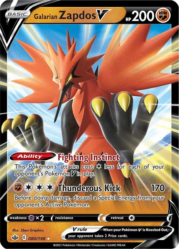 Galarian Zapdos V 080/198 Holo Single