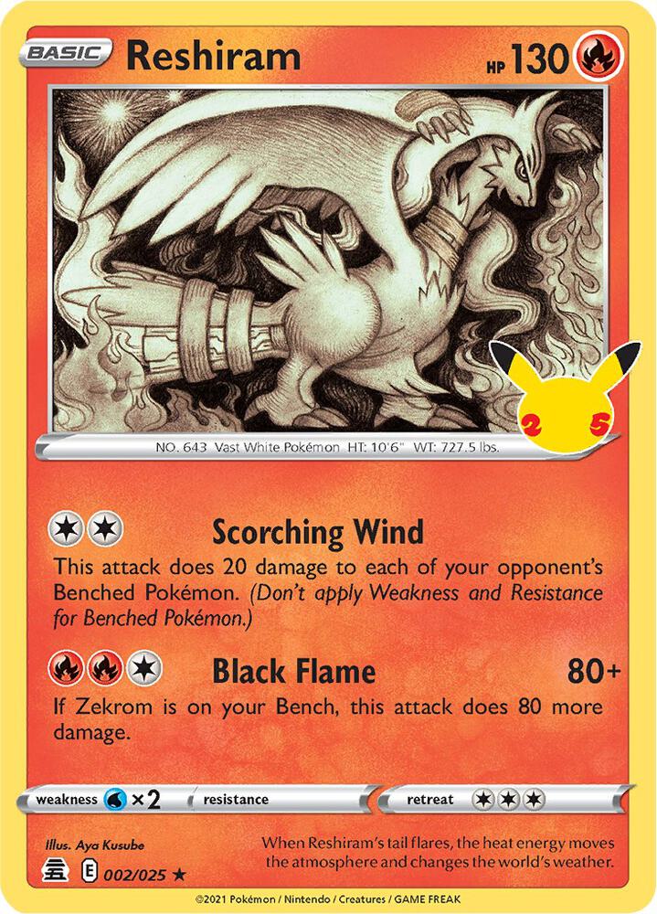 Reshiram 002/025 Holo Single