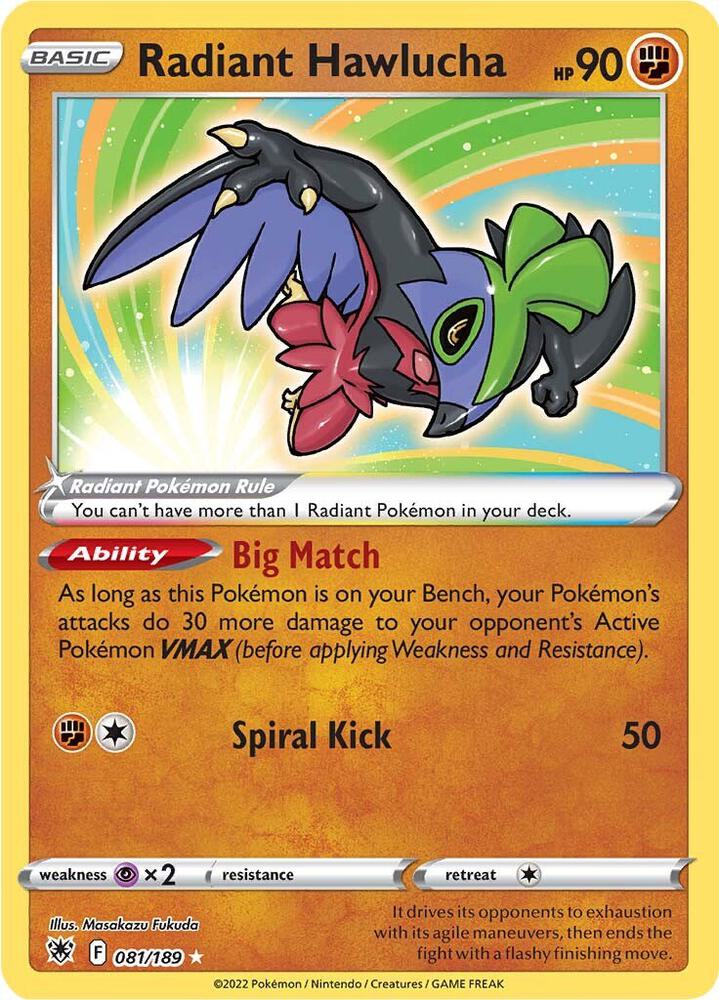 Radiant Hawlucha 081/189 Holo Single