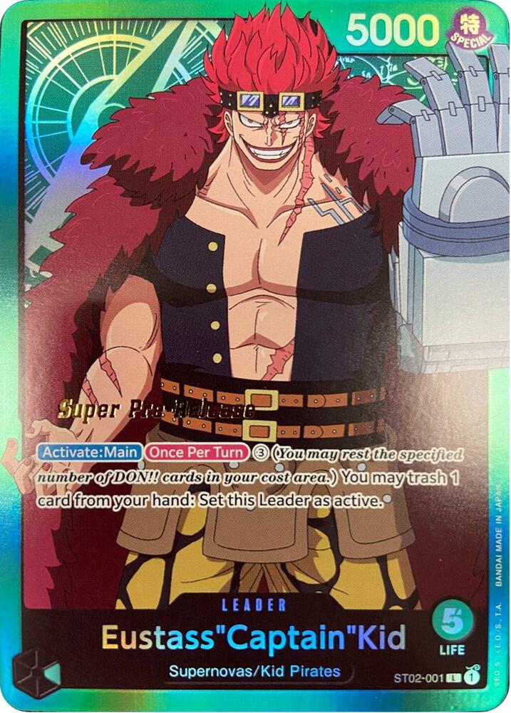 ST02-001 Eustass Captain Kid Super Pre-Release One Piece Single
