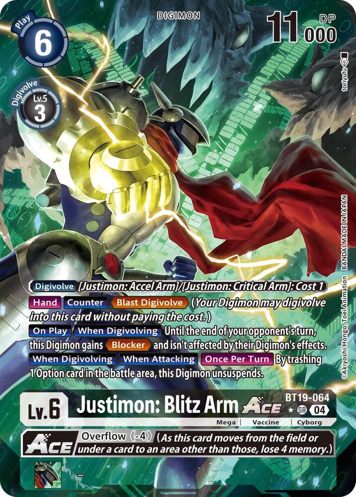 BT19-064 Justimon Blitz Arm ACE Alternate Art