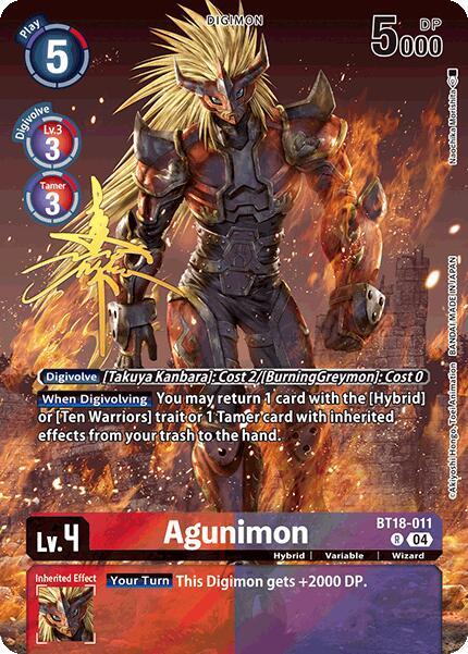 BT18-011 Agunimon (Rare Pull) Single