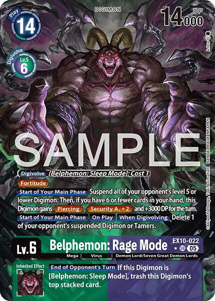 EX10-022 Belphemon: Rage Mode (Alternate Art) Single