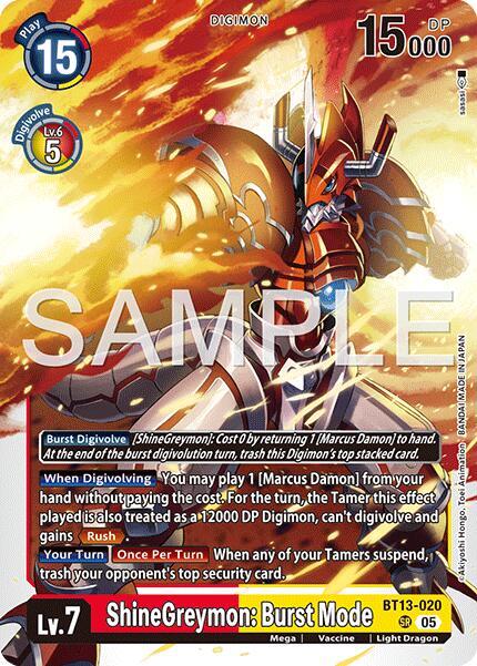 BT13-020 ShineGreymon Burst Mode Reprint Single