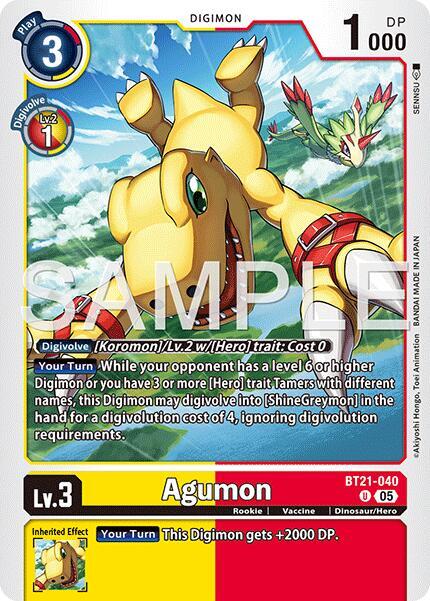 BT21-040 Agumon BT21 040 Reprint Single