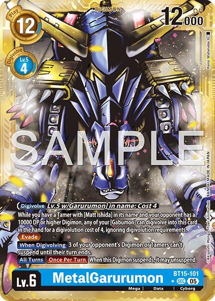 BT15-101 MetalGarurumon Gold Border Single