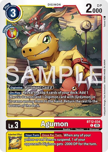 BT12-034 Agumon BT12 034 Reprint Single