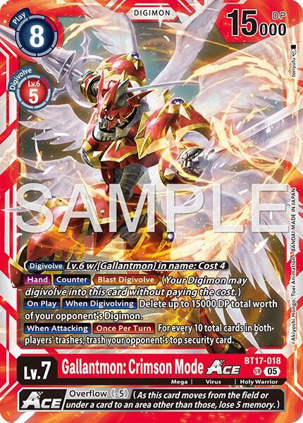BT17-018 Gallantmon Crimson Mode ACE Reprint Single