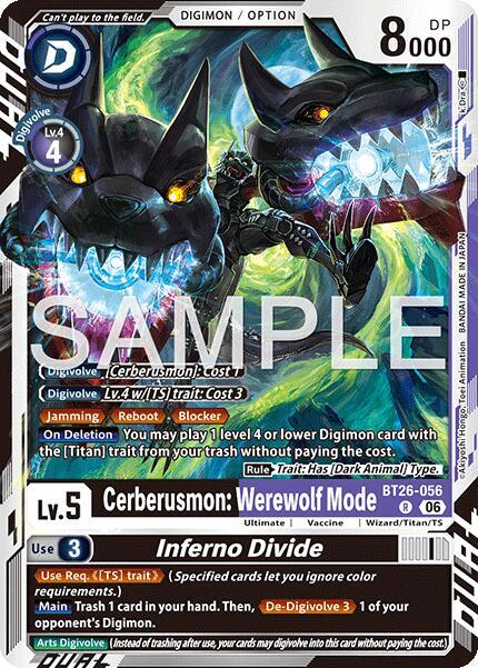 BT26-056 Cerberusmon Werewolf Mode Inferno Divide Single