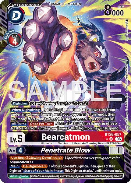 BT26-057 Bearcatmon Penetrate Blow Alternate Art Single