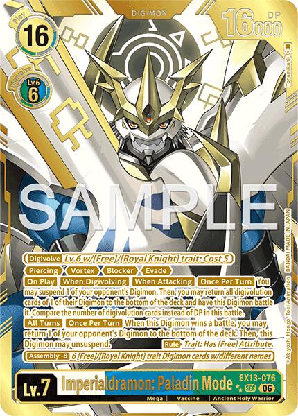 EX13-076 Imperialdramon Paladin Mode Rare Pull Single