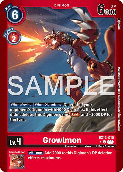 EX13-010 Growlmon Limited Foil Single