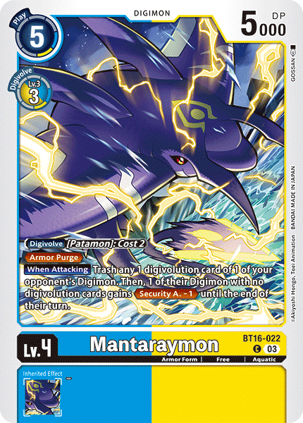 BT16-022 Mantaraymon Single Mr Present BT16-022 Mantaraymon Single Mr Present