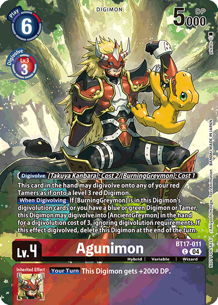 BT17-011 Agunimon Alt Art Single