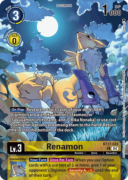 BT17-031 Renamon Alt Art Single