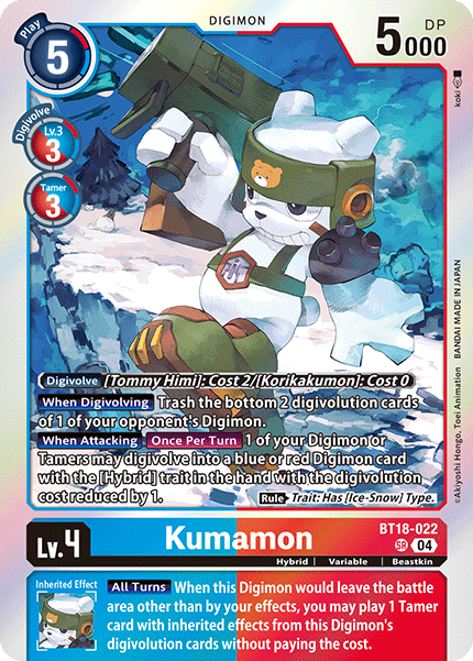 BT18-022 Kumamon Single