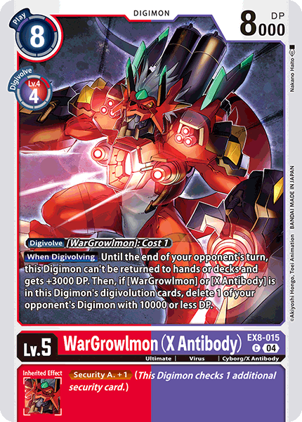EX8-015 WarGrowlmon (X Antibody) Single