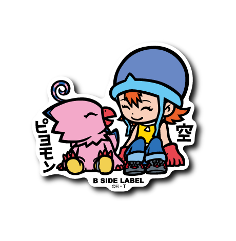 Sora & Biyomon B-Side Label Digimon Sticker