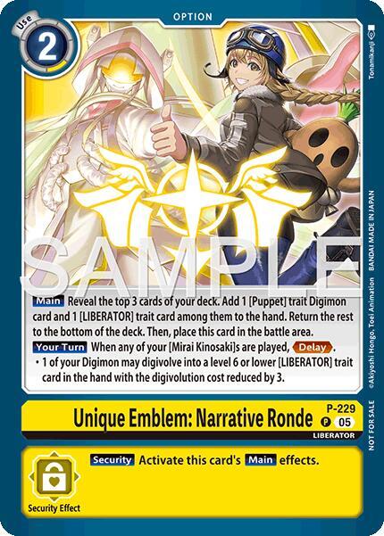 P-229 Unique Emblem: Narrative Ronde Foil Box Topper Single
