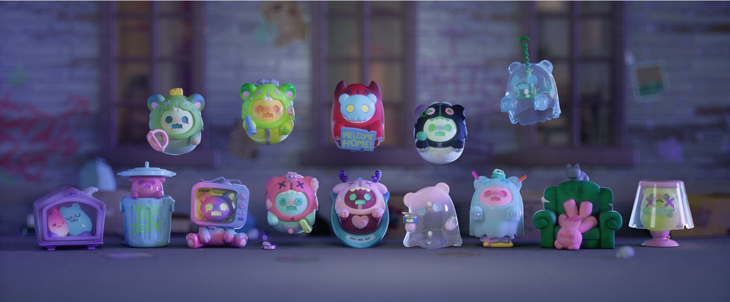 Finding Unicorn ShinWoo Ghost Bear House Blind Box Figure