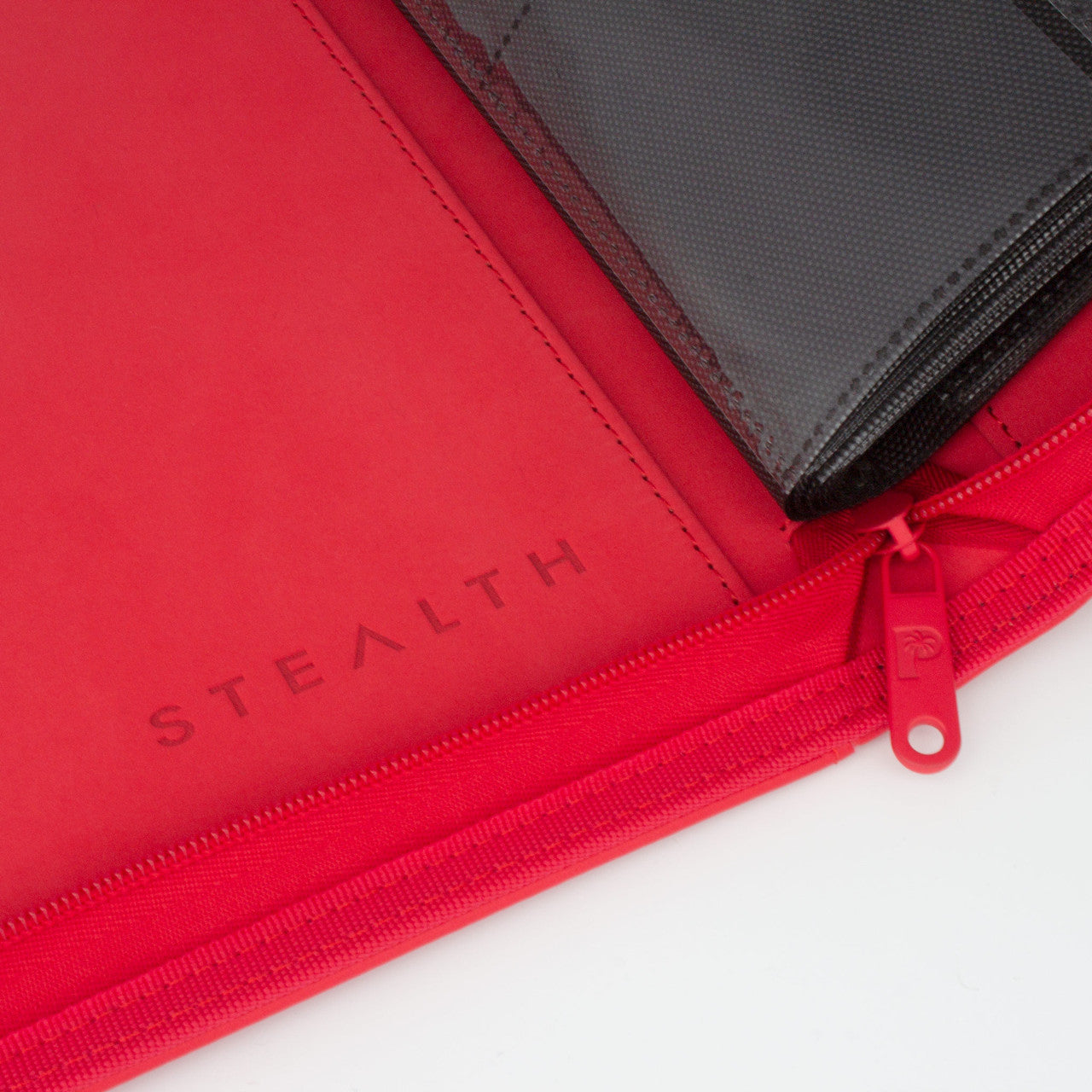 Palms Off STEALTH 12 Pocket Zip Trading Card Binder - Red