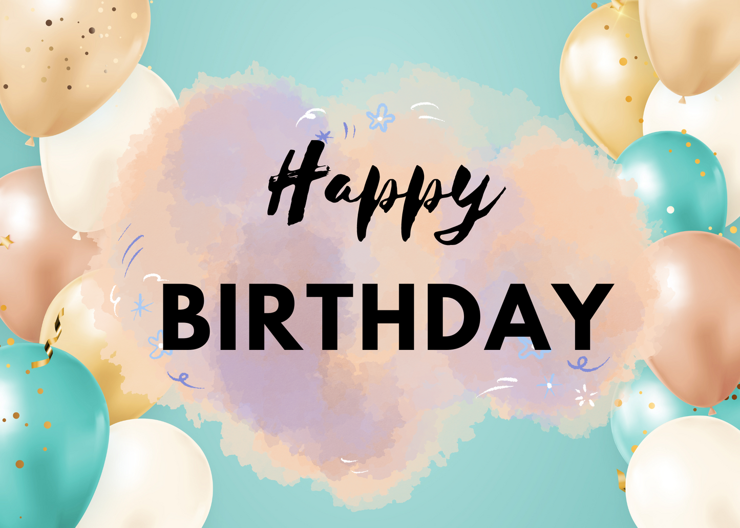 Pastel Balloons Happy Birthday Card