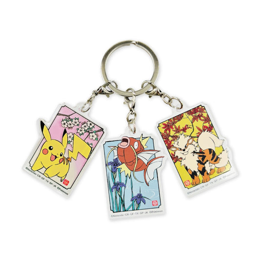 Pokémon 3-Link Acrylic Keychain Japanese Pattern - Pikachu, Magikarp & Arcanine