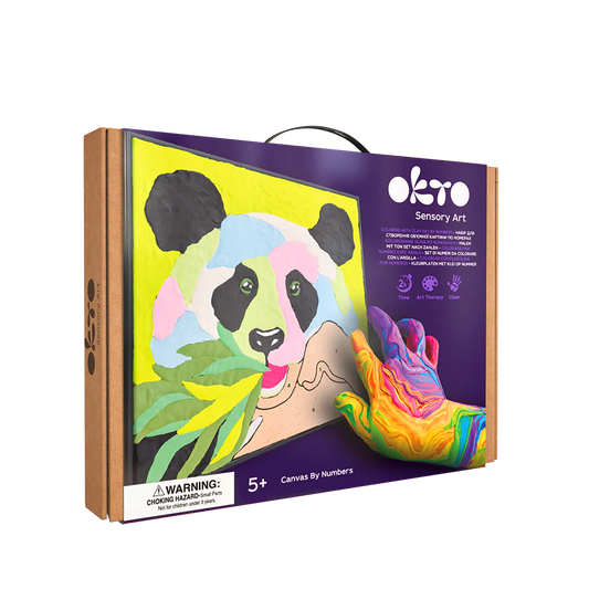 Okto Clay Sensory Art Panda Colouring with Clay 29cm x 29cm