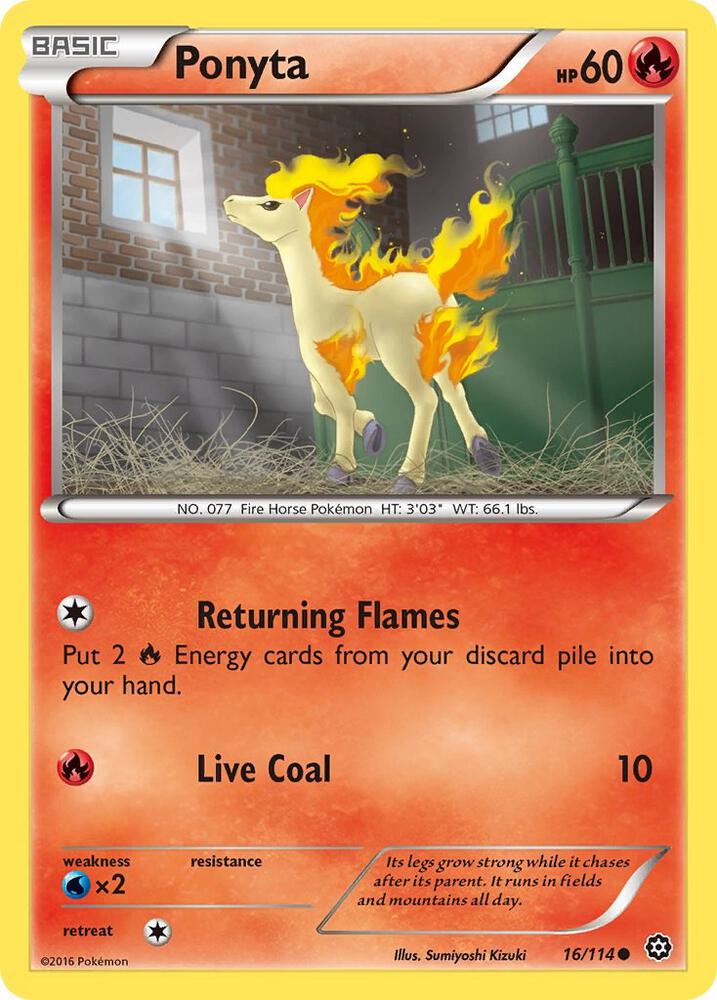 Ponyta 16/114 Reverse Holo Single