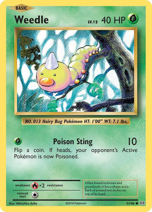 Weedle 5/108 Reverse Holo Single