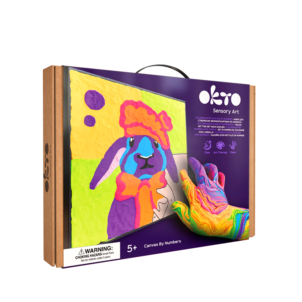 Okto Clay Sensory Art Bunny Colouring with Clay 29cm x 29cm