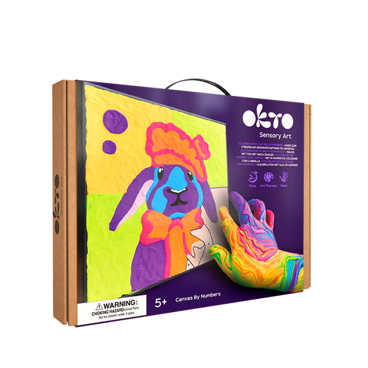 Okto Clay Sensory Art Bunny Colouring with Clay 29cm x 29cm