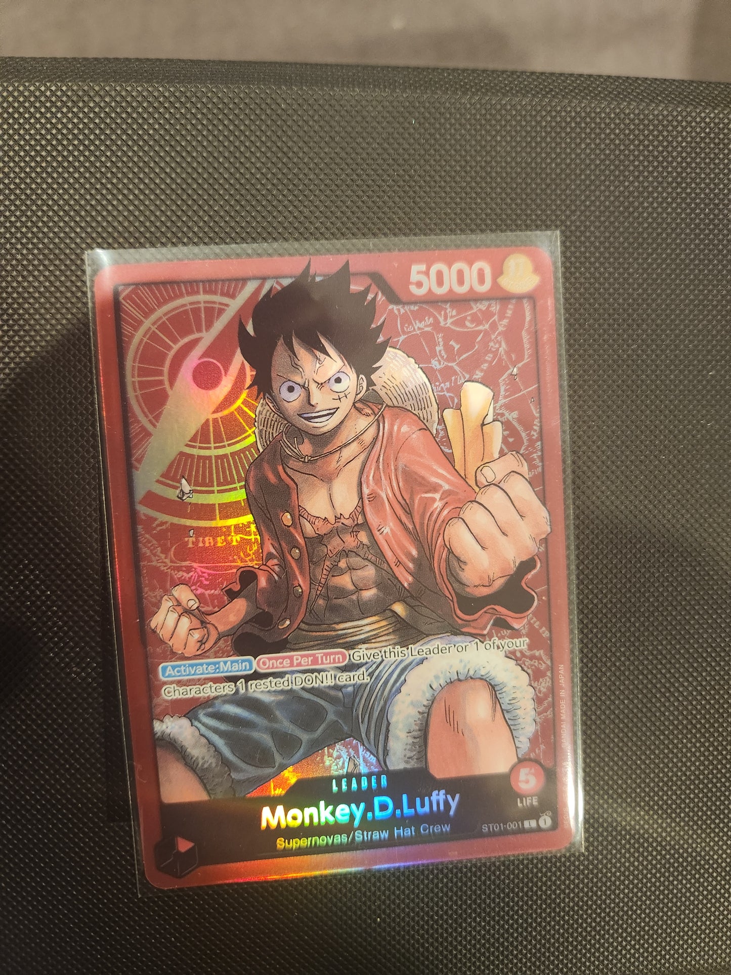 ST01-001 Monkey D Luffy 1st Wave Pre Errata One Piece Single