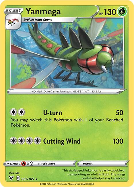 Yanmega 007/185 Reverse Holo Single
