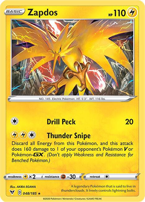 Zapdos 048/185 Reverse Holo Single