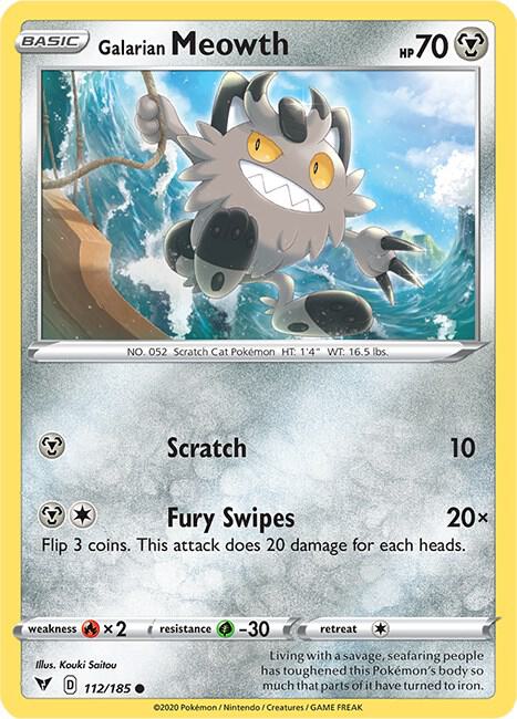 Galarian Meowth 112/185 Single