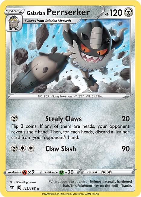 Galarian Perrserker 113/185 Reverse Holo Single