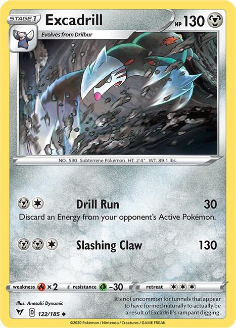 Excadrill 122/185 Reverse Holo Single