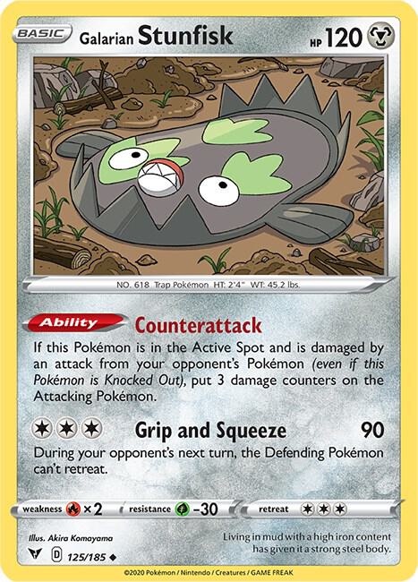 Galarian Stunfisk 125/185 Reverse Holo Single