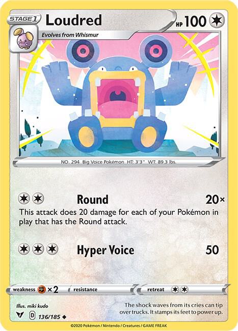 Loudred 136/185 Reverse Holo Single
