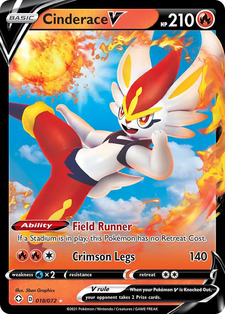 Cinderace V 018/072 Holo Single