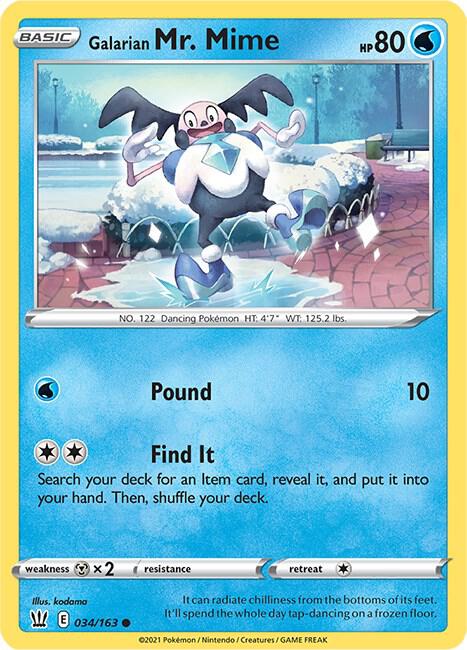 Galarian Mr. Mime 034/163 Reverse Holo Single
