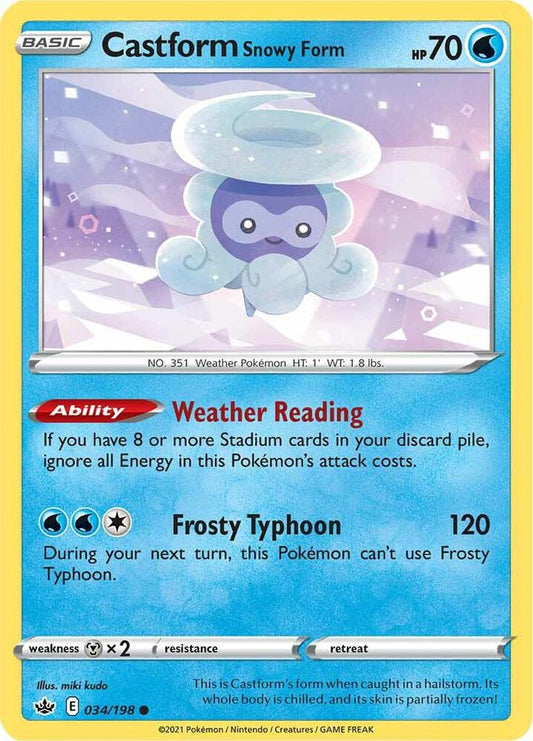 Castform Snowy Form 034/198 Reverse Holo Single