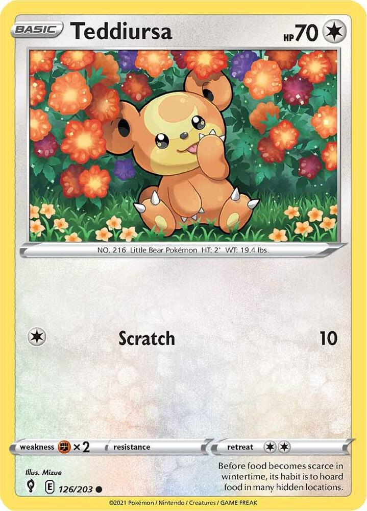 Teddiursa 126/203 Reverse Holo Single