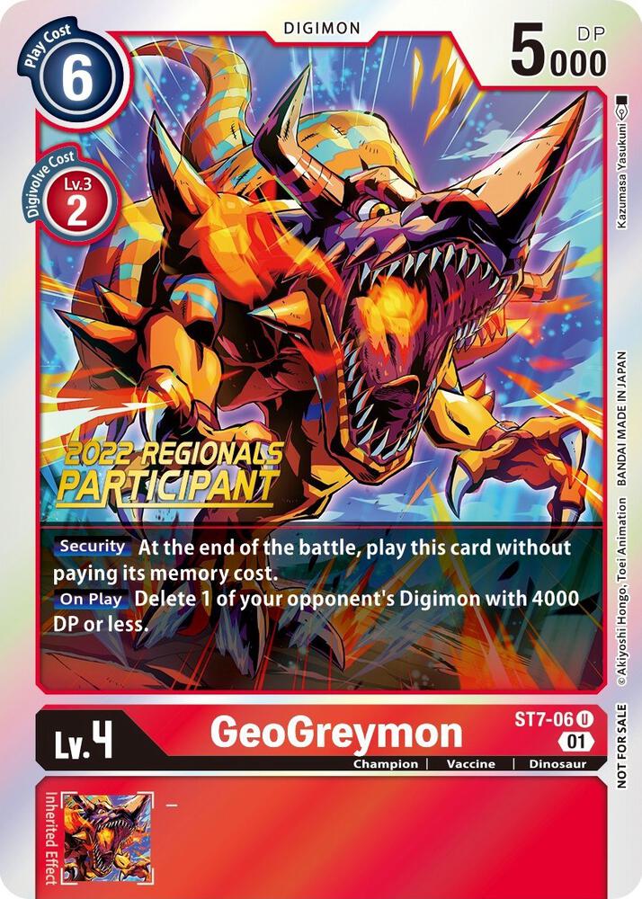 ST7-06 GeoGreymon 2022 Regionals Participant Single