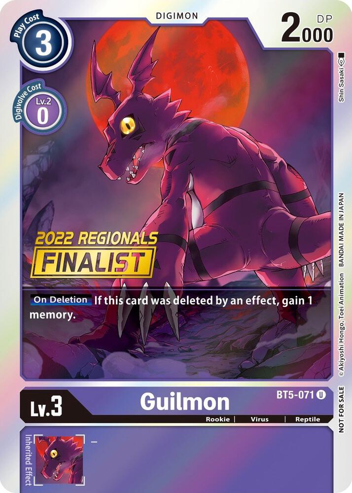 BT5-071 Guilmon 2022 Regionals Finalist Single